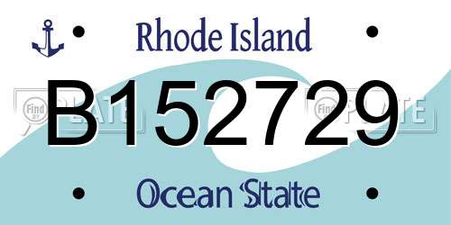 B152729 Rhode Island License Plate