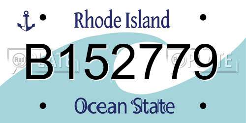 B152779 Rhode Island License Plate