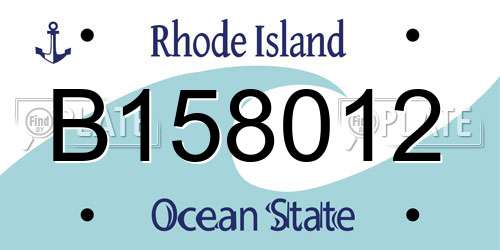 B158012 Rhode Island License Plate