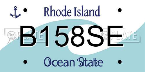 B158SE Rhode Island License Plate