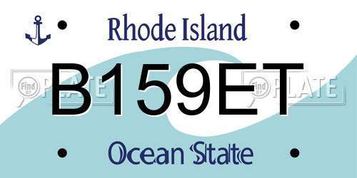 B159ET Rhode Island License Plate