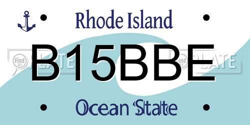 B15BBE Rhode Island License Plate