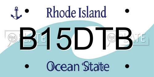 B15DTB Rhode Island License Plate