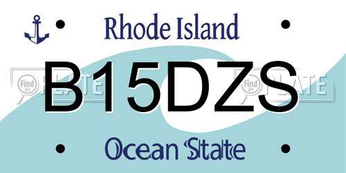B15DZS Rhode Island License Plate