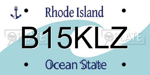 B15KLZ Rhode Island License Plate