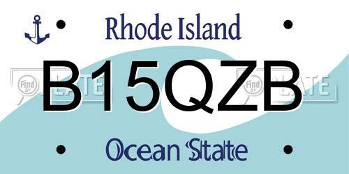 B15QZB Rhode Island License Plate