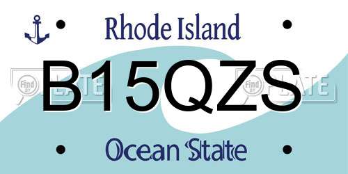 B15QZS Rhode Island License Plate