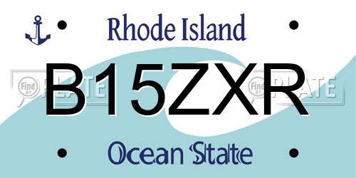 B15ZXR Rhode Island License Plate