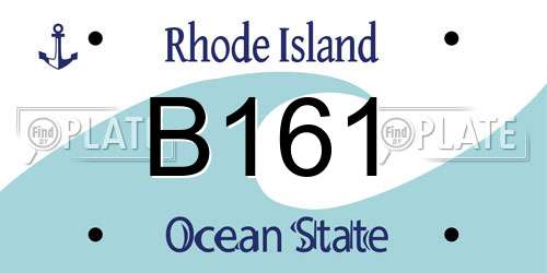 B161 Rhode Island License Plate