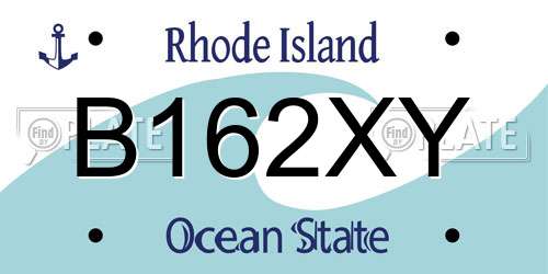 B162XY Rhode Island License Plate