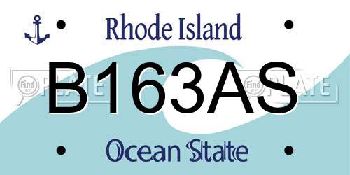 B163AS Rhode Island License Plate
