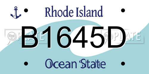 B1645D Rhode Island License Plate