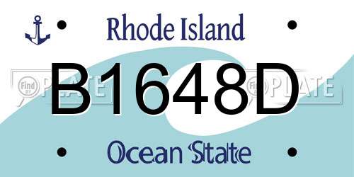 B1648D Rhode Island License Plate