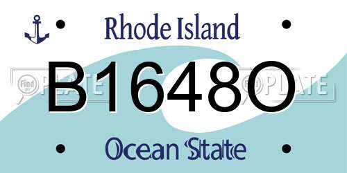 B1648O Rhode Island License Plate