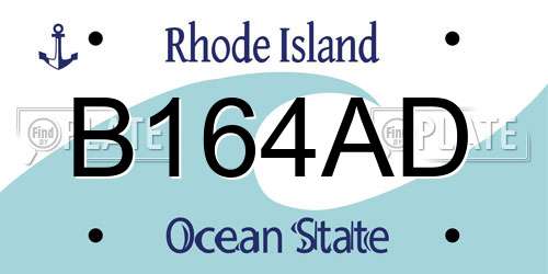 B164AD Rhode Island License Plate