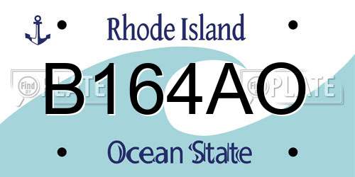 B164AO Rhode Island License Plate