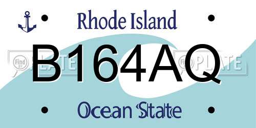 B164AQ Rhode Island License Plate
