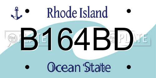 B164BD Rhode Island License Plate