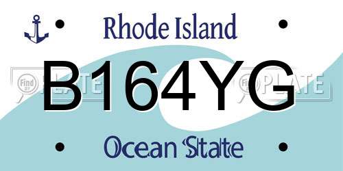 B164YG Rhode Island License Plate