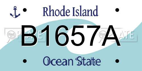B1657A Rhode Island License Plate
