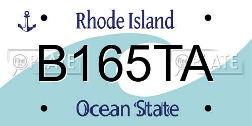 B165TA Rhode Island License Plate
