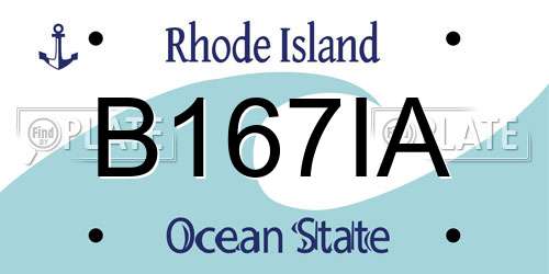 B167IA Rhode Island License Plate