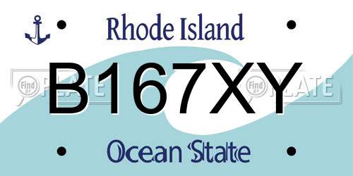 B167XY Rhode Island License Plate