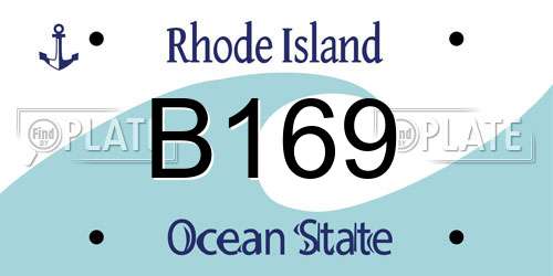 B169 Rhode Island License Plate