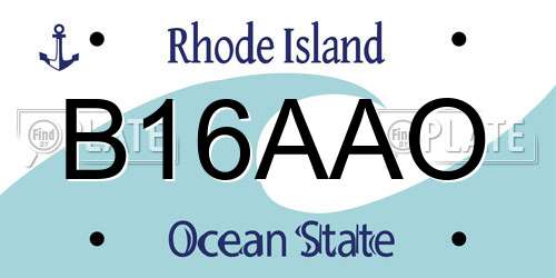 B16AAO Rhode Island License Plate