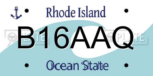 B16AAQ Rhode Island License Plate