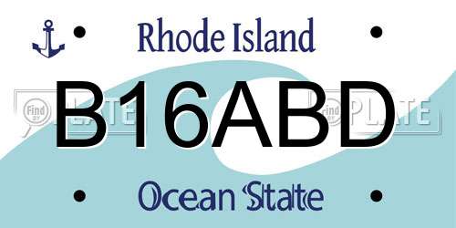 B16ABD Rhode Island License Plate