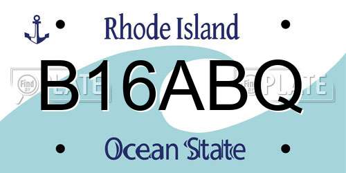 B16ABQ Rhode Island License Plate