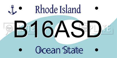B16ASD Rhode Island License Plate