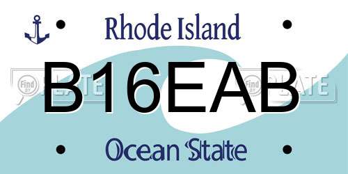 B16EAB Rhode Island License Plate