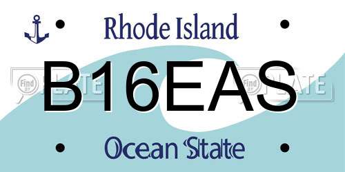 B16EAS Rhode Island License Plate