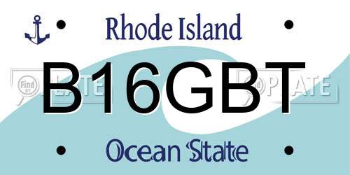 B16GBT Rhode Island License Plate