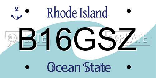 B16GSZ Rhode Island License Plate