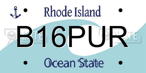 B16PUR Rhode Island License Plate