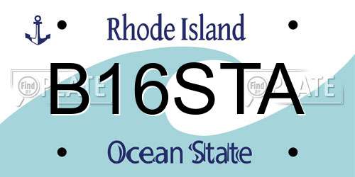 B16STA Rhode Island License Plate