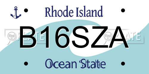 B16SZA Rhode Island License Plate