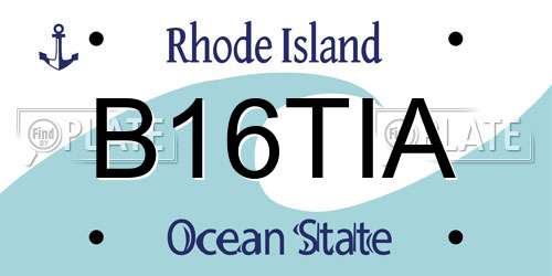 B16TIA Rhode Island License Plate