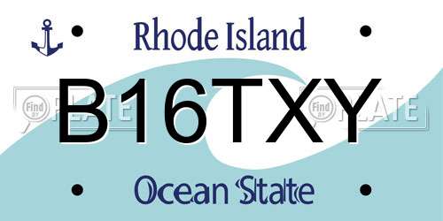 B16TXY Rhode Island License Plate