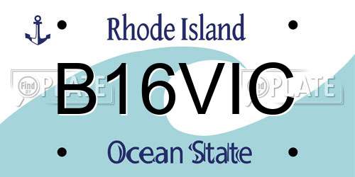 B16VIC Rhode Island License Plate