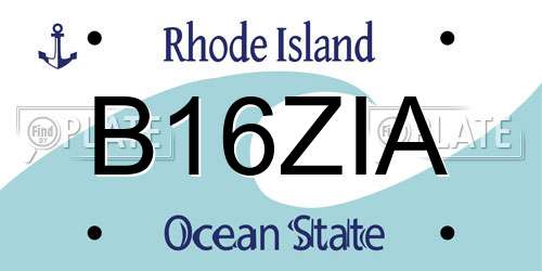 B16ZIA Rhode Island License Plate