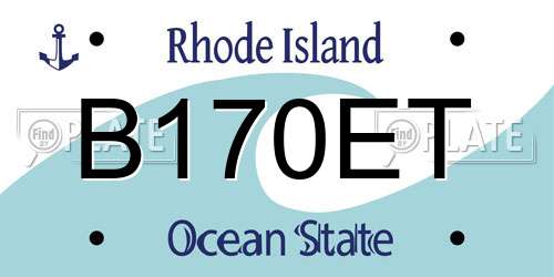 B170ET Rhode Island License Plate