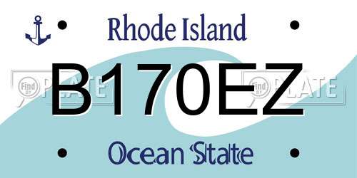 B170EZ Rhode Island License Plate