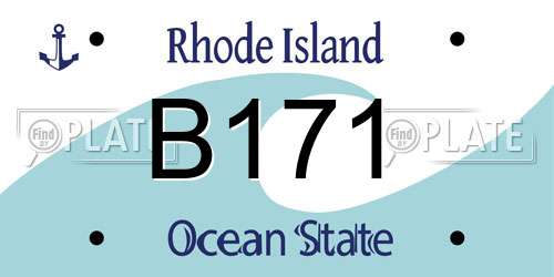 B171 Rhode Island License Plate