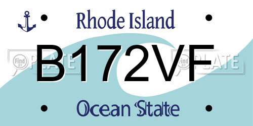 B172VF Rhode Island License Plate