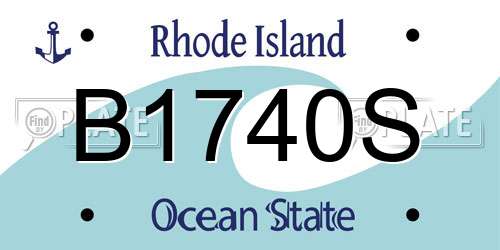 B1740S Rhode Island License Plate