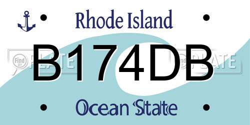 B174DB Rhode Island License Plate